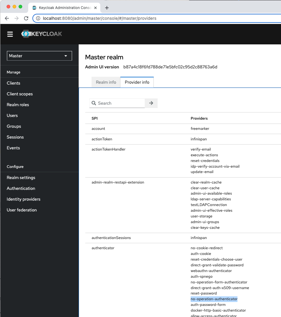 Keycloak Provider Info
