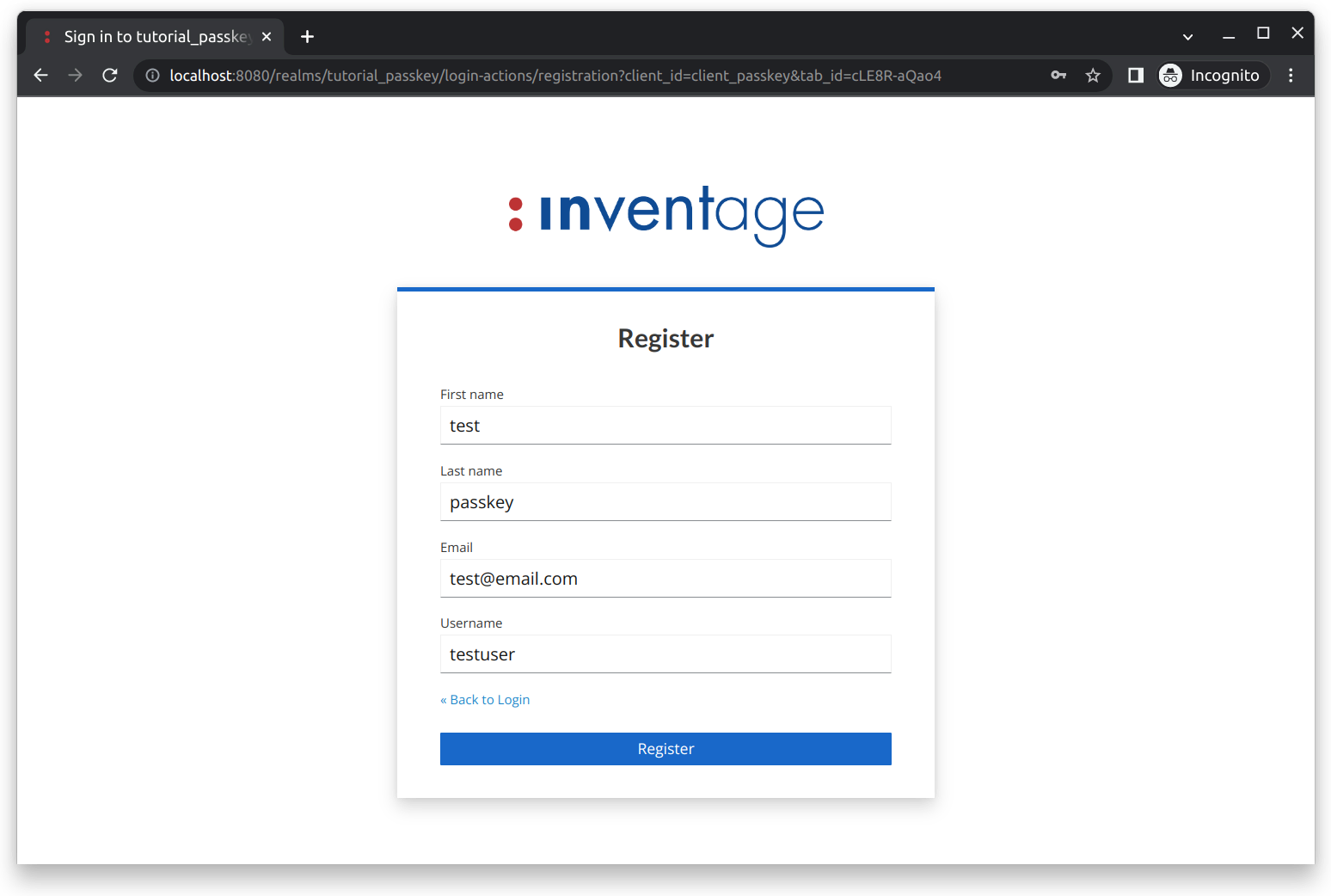Registration Form Page