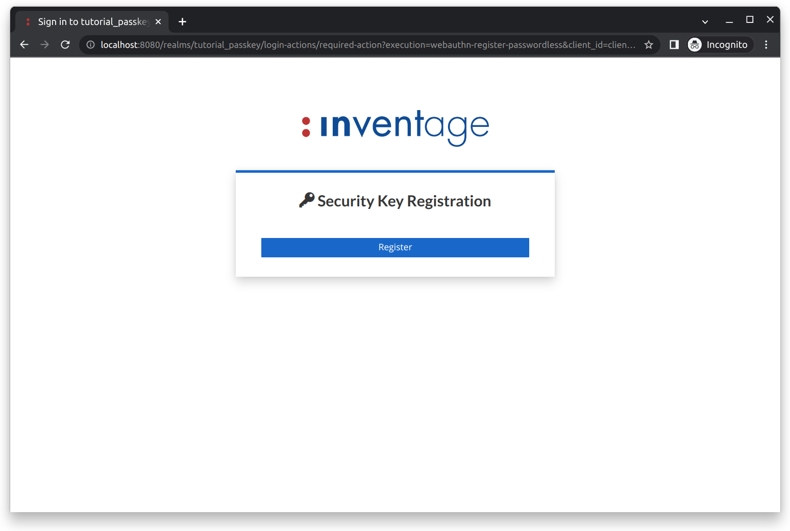 Registration Passkey Page