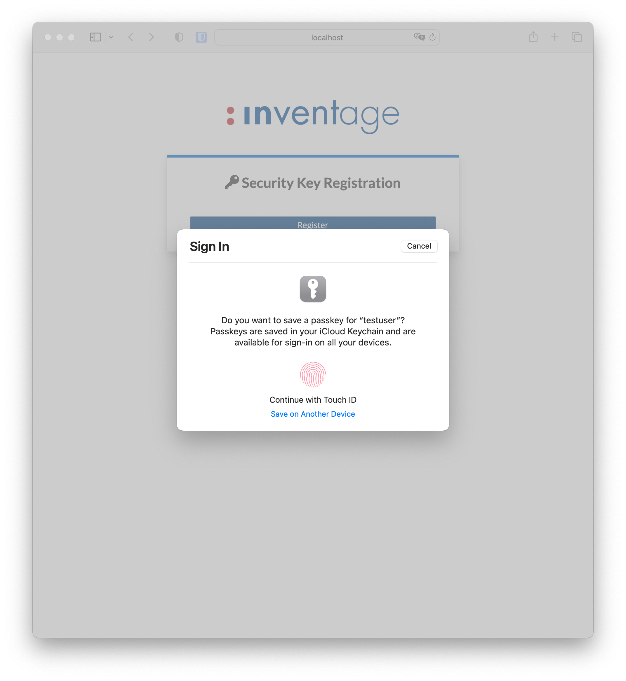 MAC Registration Passkey Page